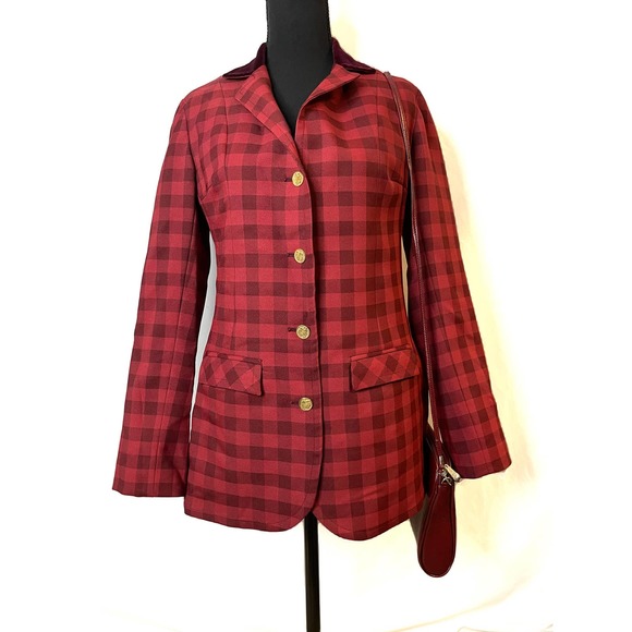 CASA DI COLE BURGUNDY VINTAGE BLAZER - Picture 1 of 4